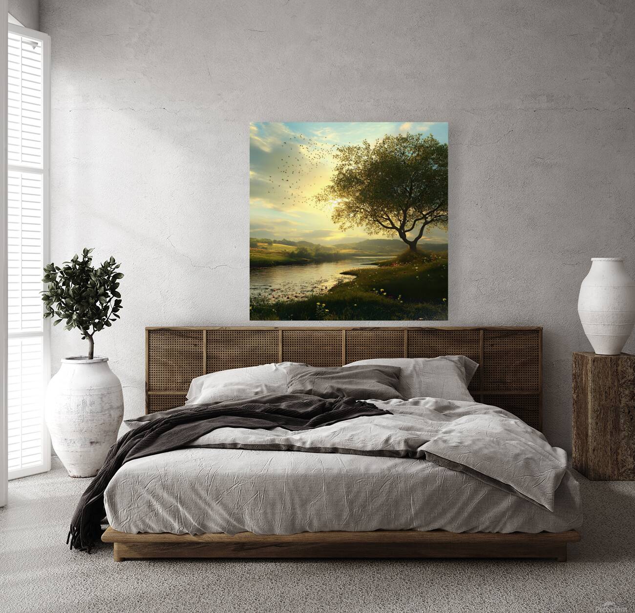 Tranquil Lakeside Sunset Reproduction
