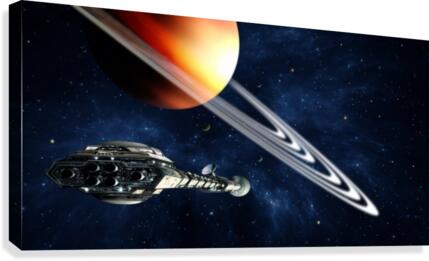 Saturn Fly-By Canvas Print
