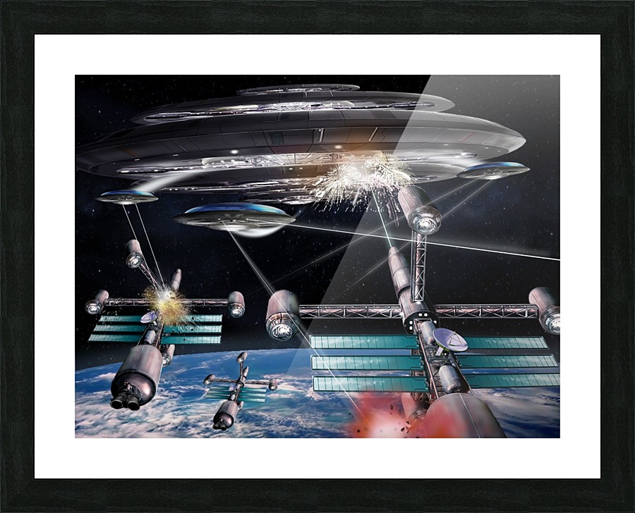 UFO Attack Picture Frame print