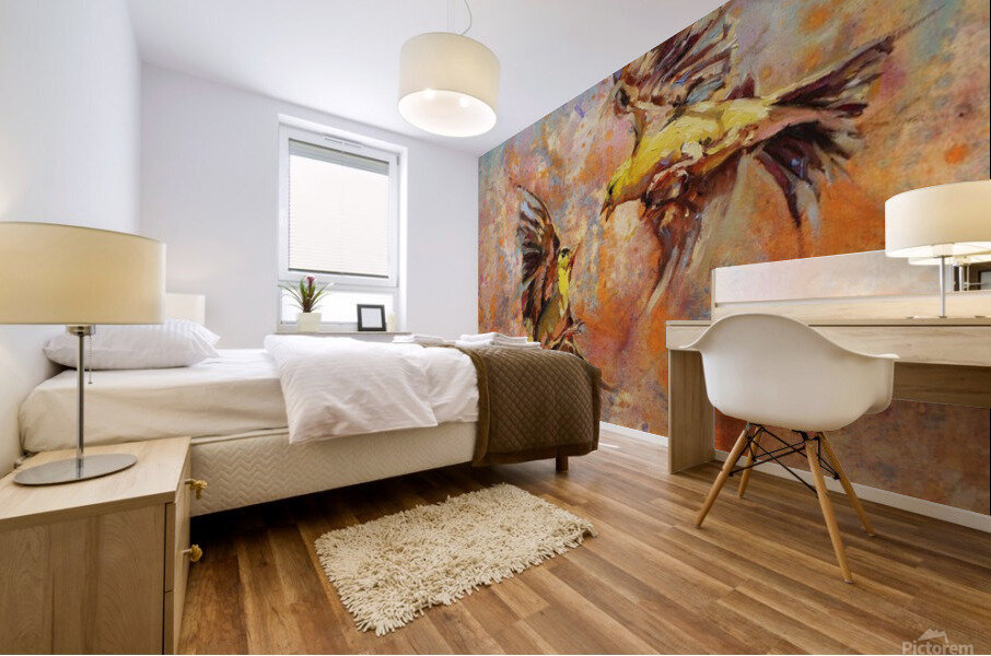 Fiercely tussle Mural print