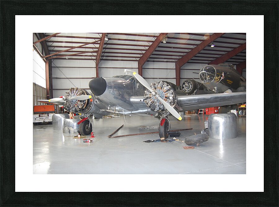 Beech C-45H winter maintenance Picture Frame print