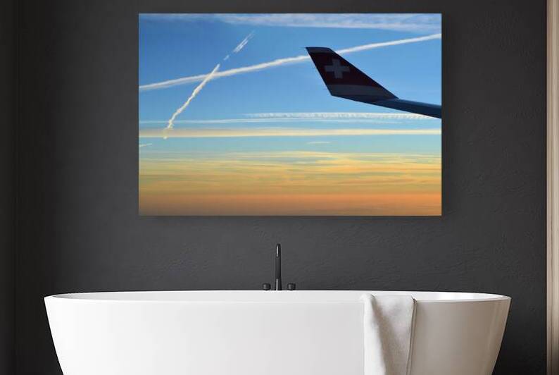 Swissair Airbus A330 300 Boston-Zurich sunset Atlantic by Ross Sharp