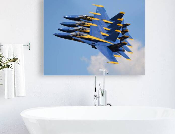 Blue Angels in tight formation by Ross Sharp