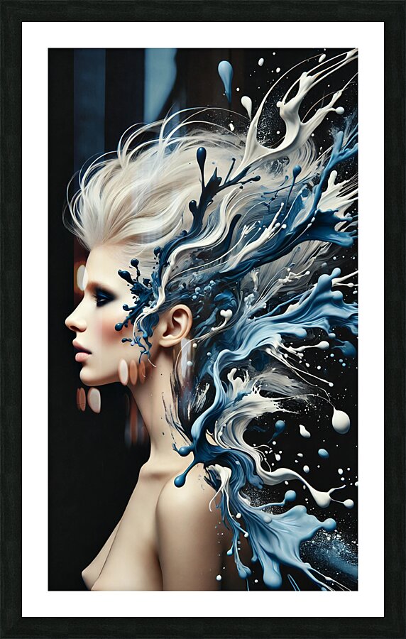 Blue Fluidity Picture Frame print
