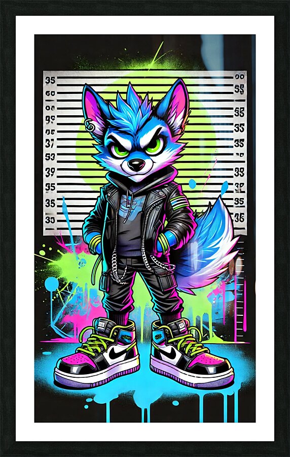 Electric Wolf Picture Frame print