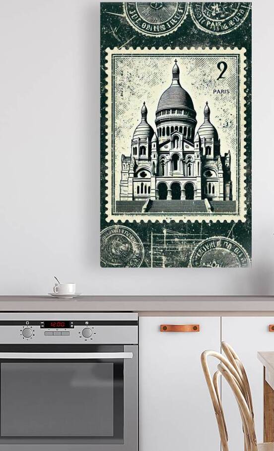 Sacre Cour Paris Stamp by ART BY ARCHI