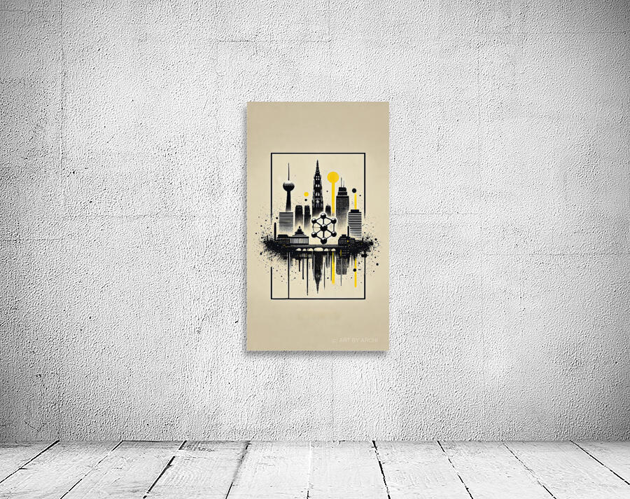 Brussels Inked Skyline Wall Preview