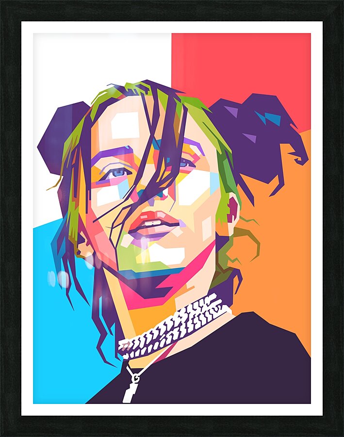 Billie Eilish wpap art style Picture Frame print