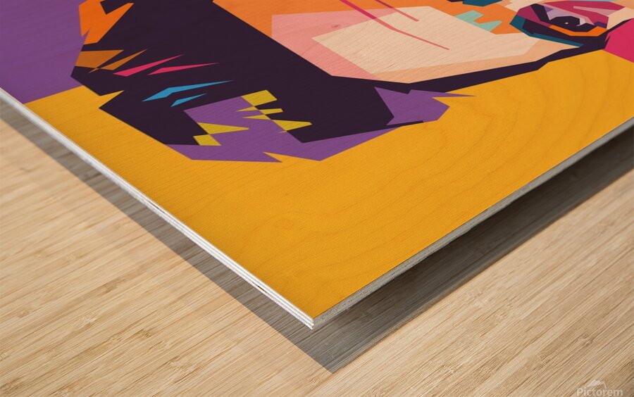 Johnny Cash wpap art Wood print