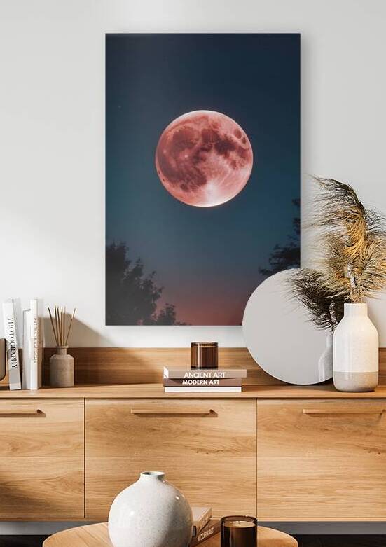 Luna Cremisi: Superluna Rossa Eclissi Lunare e Mistero Cosmico by Canvas Expressions