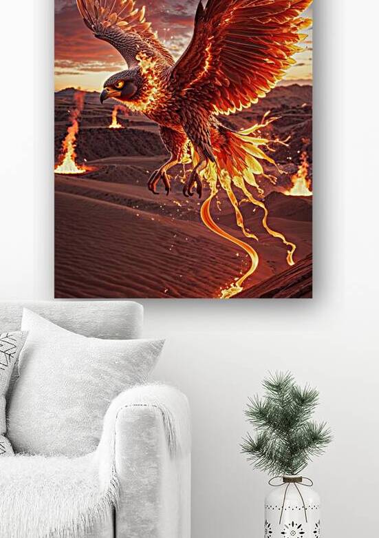 Ali di Fiamma: Fenice Infuocata Leggenda del Fuoco e Guardiano dell’Inferno by Canvas Expressions