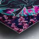 Futuristic samurai mask Metal print