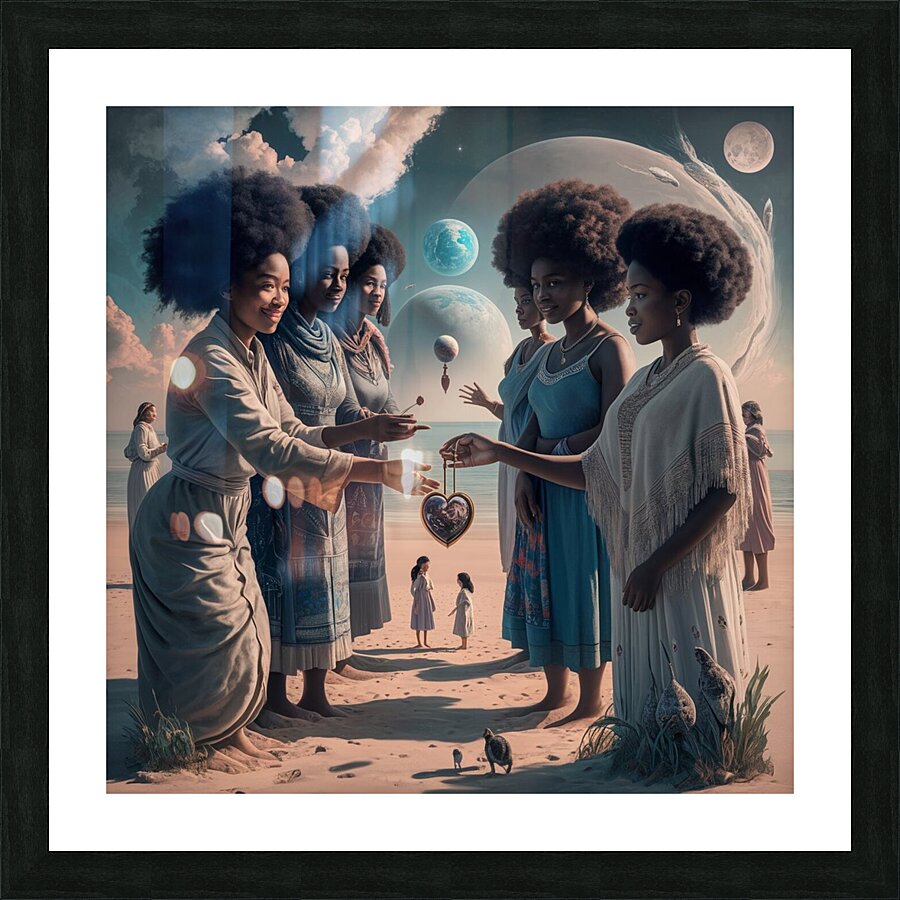 Black Scientistes in an anciens style  Picture Frame print