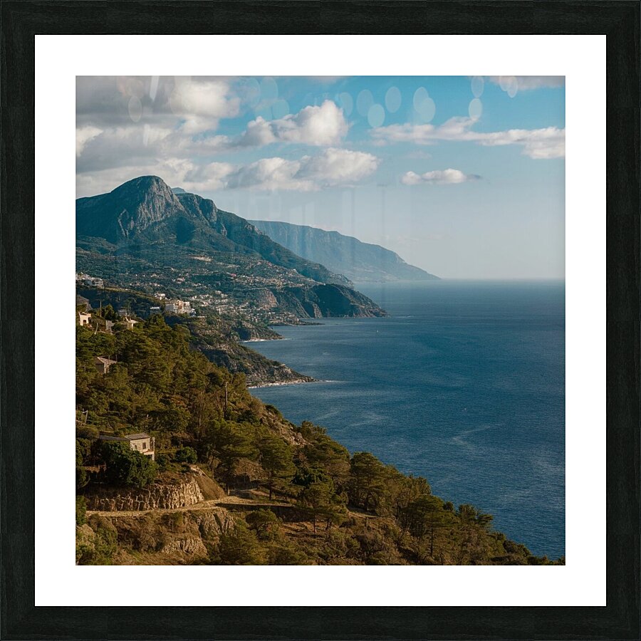  beautiful view overlooking the sea and the mountain Picture Frame print