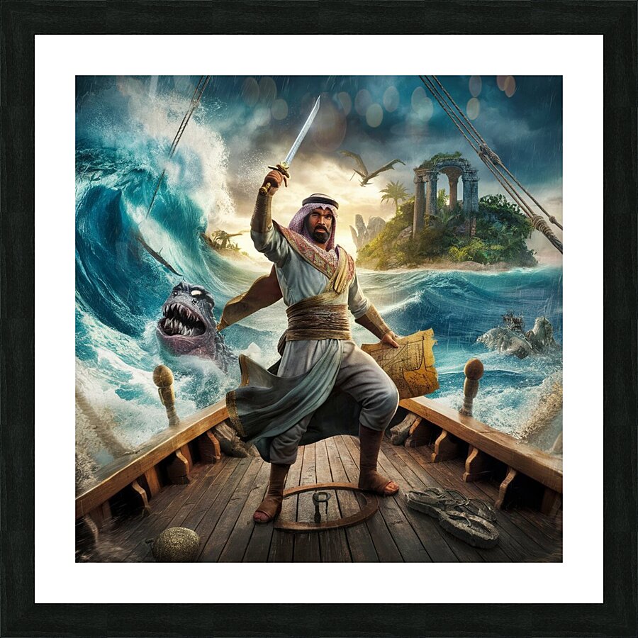 Adventures of a famous Arab sailor named Sinbad  Picture Frame print
