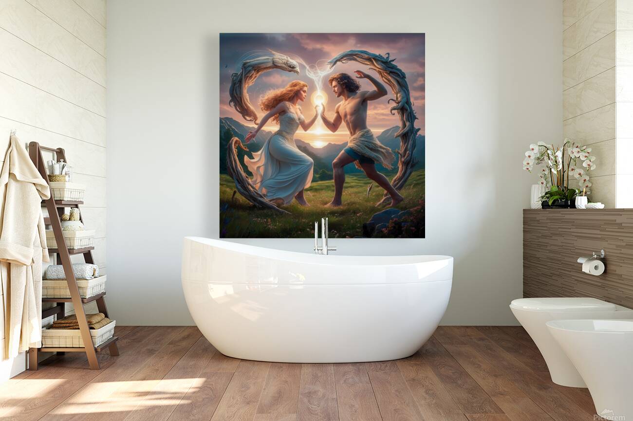 Une femme d Une beaute irreelle rencontre un homme au charme mysterieux  Reproduction