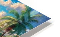 Serene beach landscape with palm trees crystal  HD Metal print
