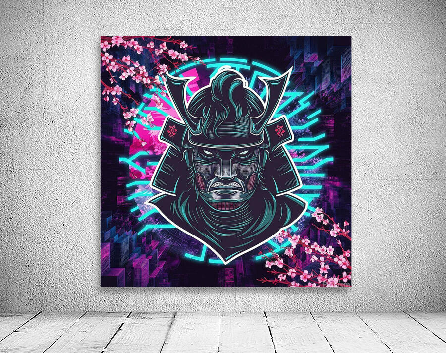 Futuristic samurai mask Wall Preview