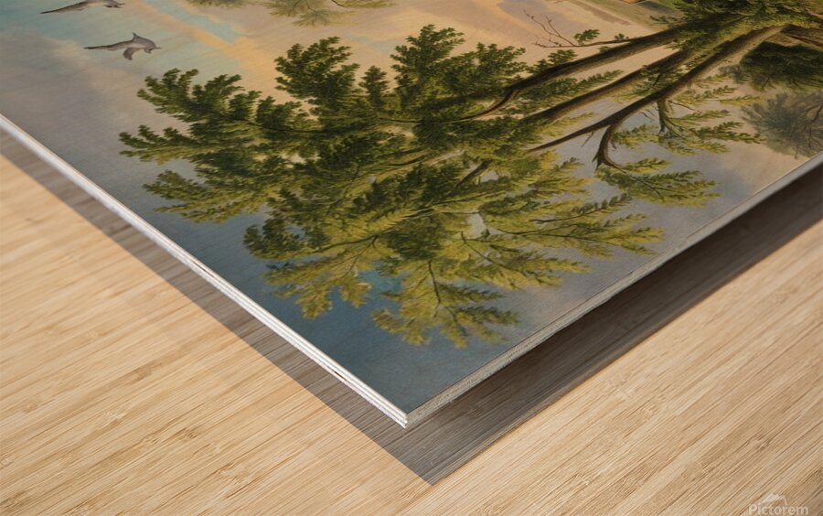 Nature in the Spring .bords rabbits . water cows .goats Wood print