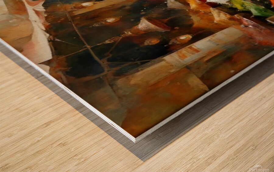 A Moroccan market  Wood print