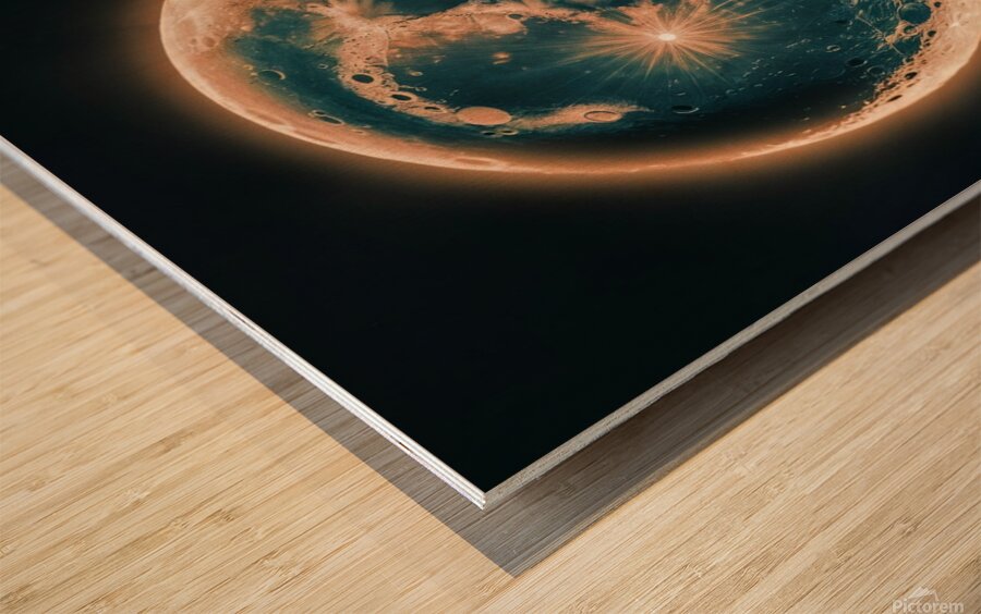 The moon  Wood print