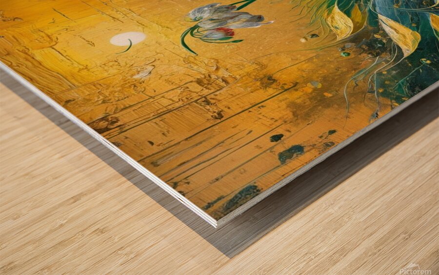 Life nature golden  Wood print