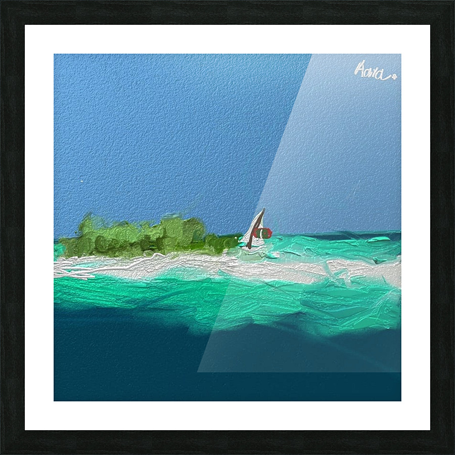 Pure Aqua Picture Frame print