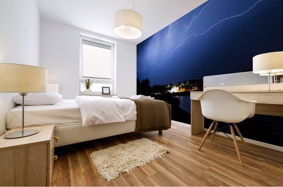 Chasing light Mural print