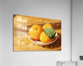 Fresh oranges in plate Acrylic Print