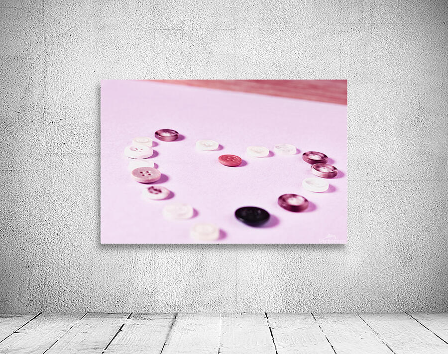 Heart shape with colored buttons Wall Preview