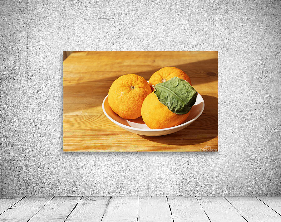 Fresh oranges in plate Wall Preview