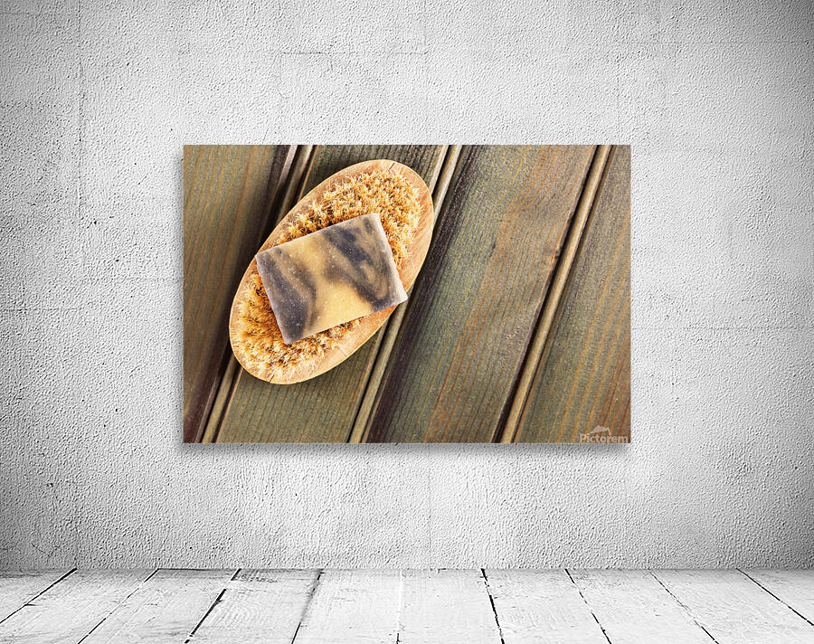 Soap bar and bristle brush Wall Preview