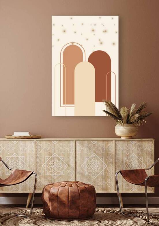 Minimalist Boho Abstract Arch Art in Warm Earth Tones – Modern Neutral Wall Decor by ahmednassaar