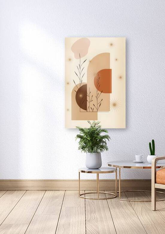 Boho Geometric Nature Art – Harmony in Shapes Abstract Wall Decor by ahmednassaar