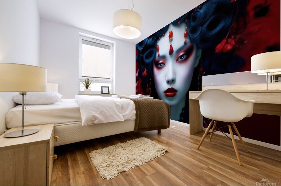 Crimson Geisha Mural print