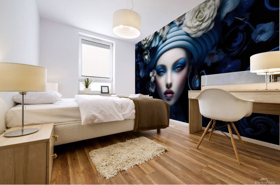 Blue Moon Rising Mural print