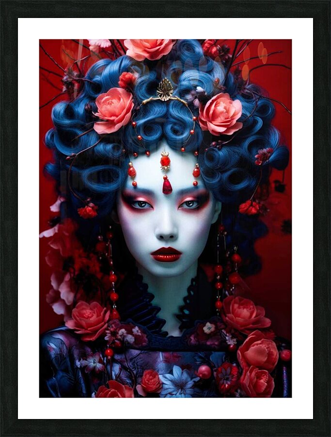 Crimson Geisha Picture Frame print