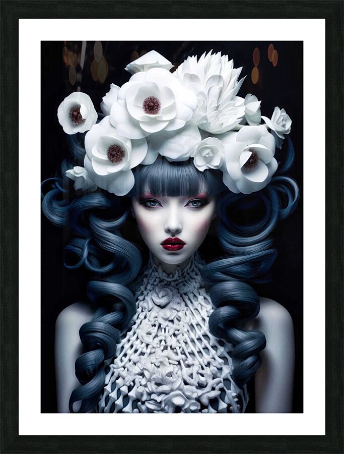 Midnight Blooming Elegance Picture Frame print