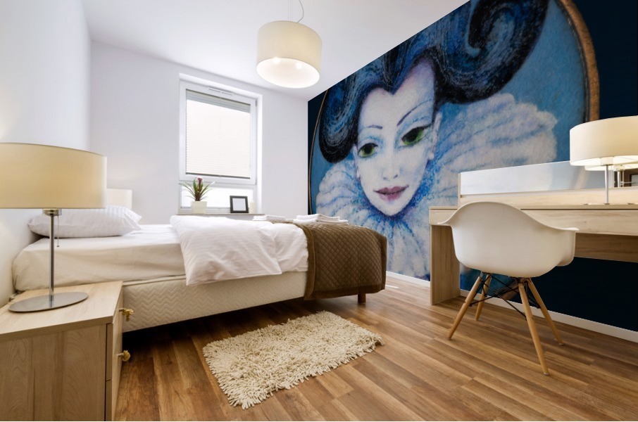 Featherly Blue Mural print