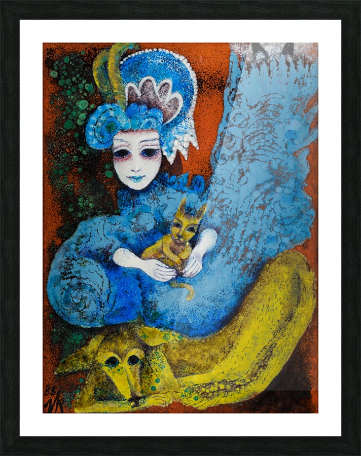 Puppy Lady Picture Frame print