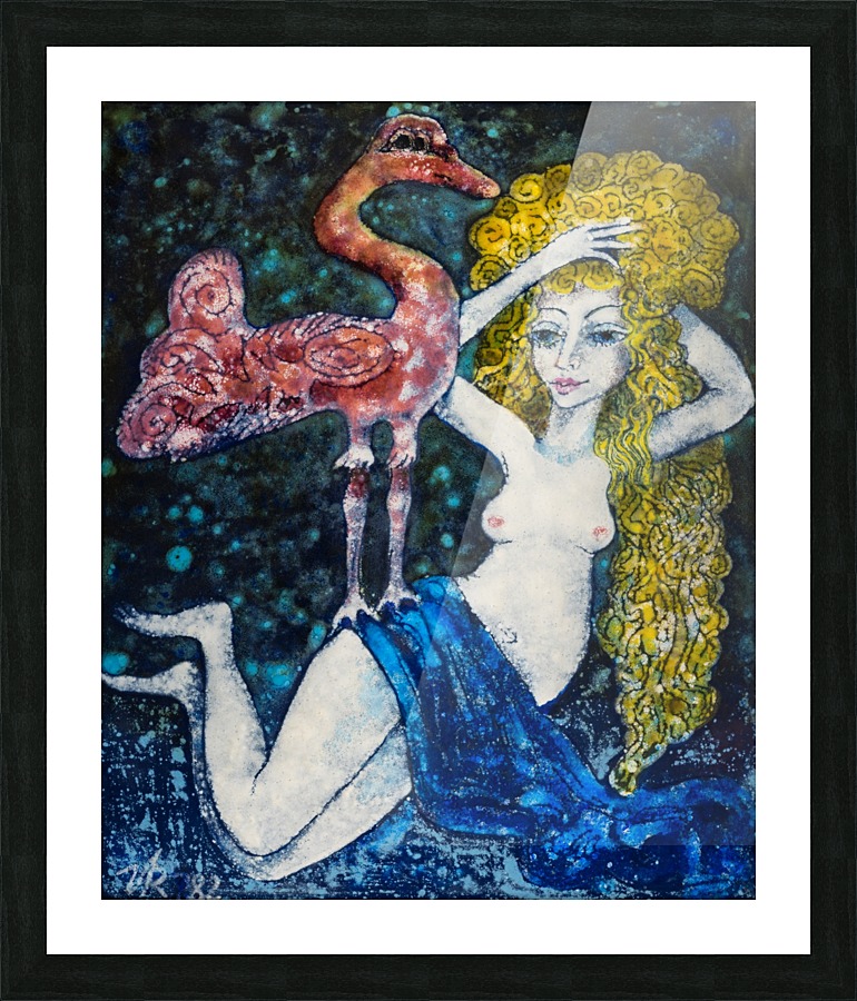 Pink Swan Picture Frame print