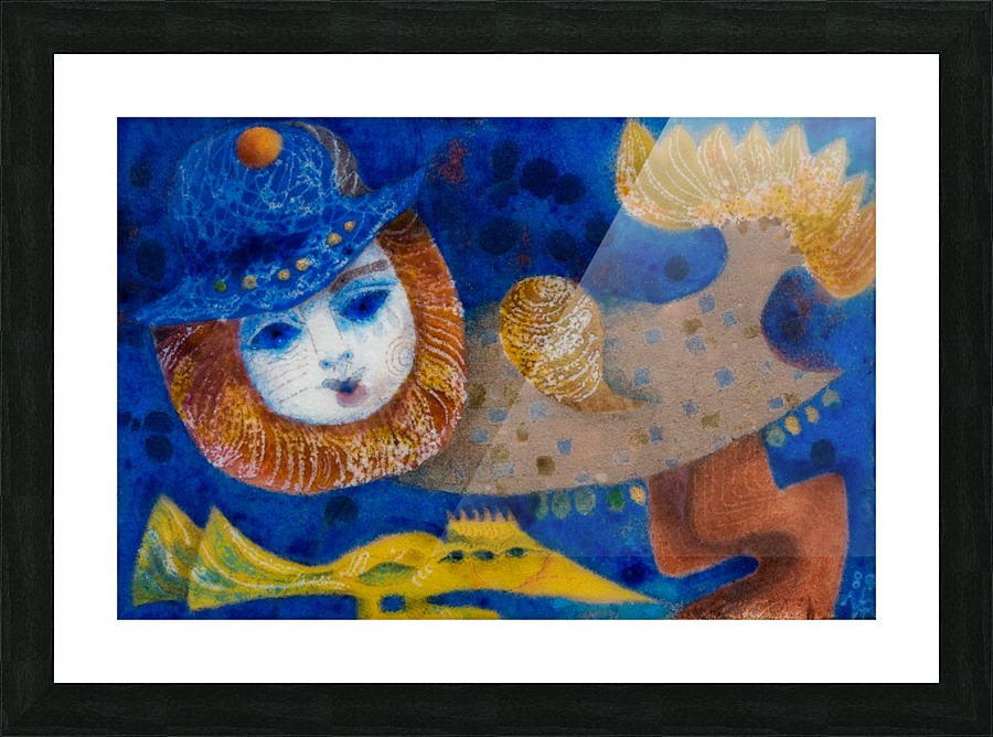 Whimsy Cat Picture Frame print