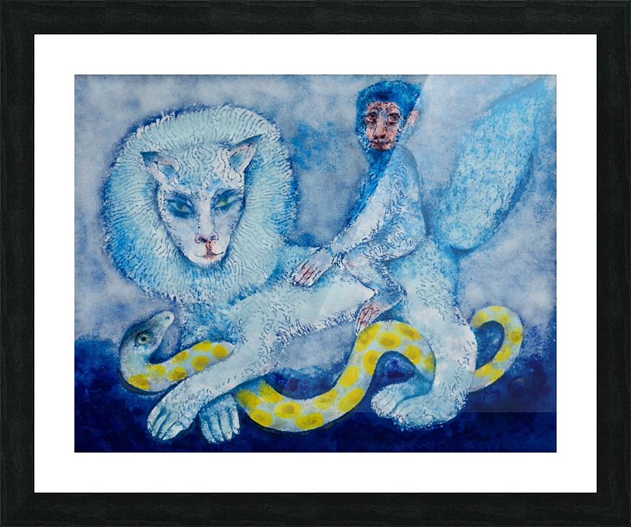 Lion Monkey and Snake Picture Frame print