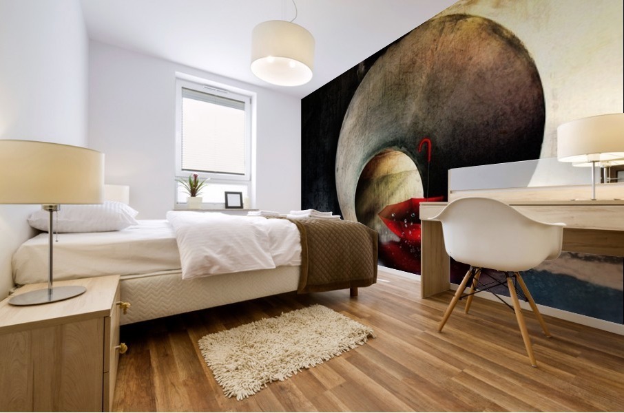 Floating umbrella Mural print