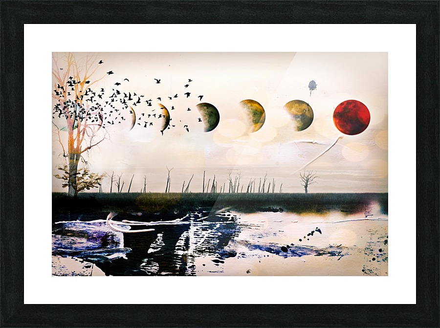 Abstract - landscape - moons Picture Frame print