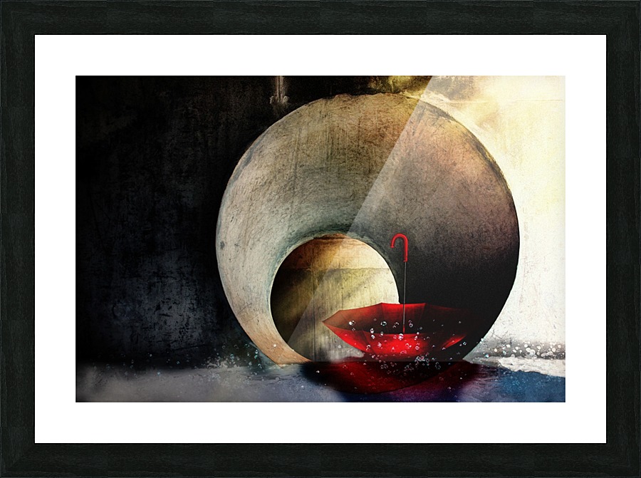 Floating umbrella Picture Frame print