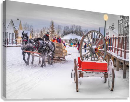 Downtown at Christmas Canvas Print