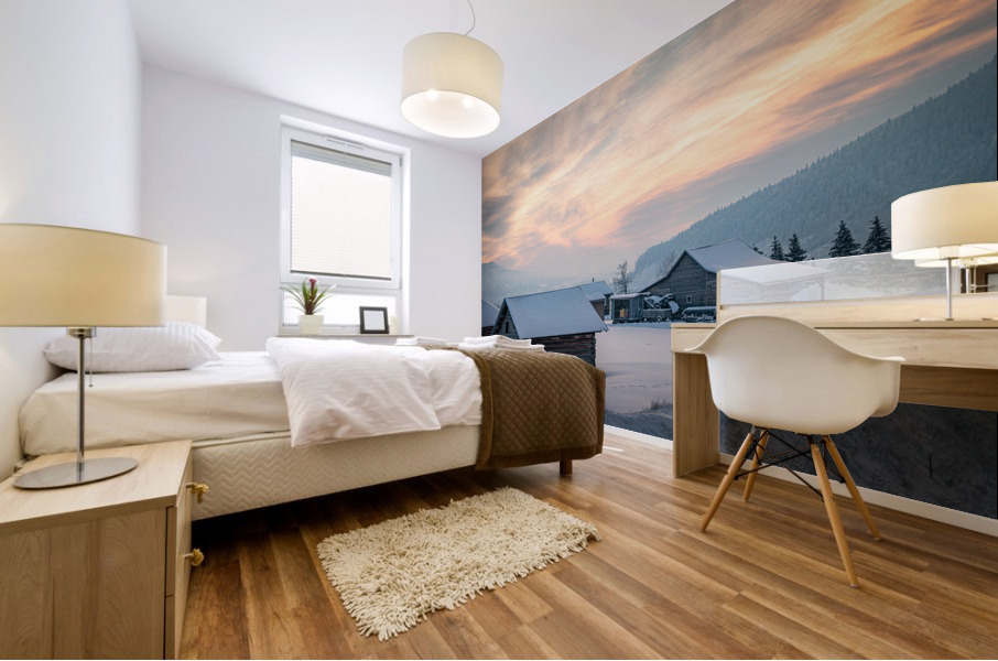 Log Cabins Mural print