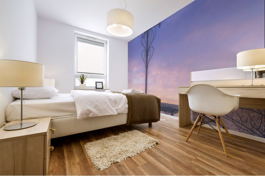 Sunset in the Village Mural print