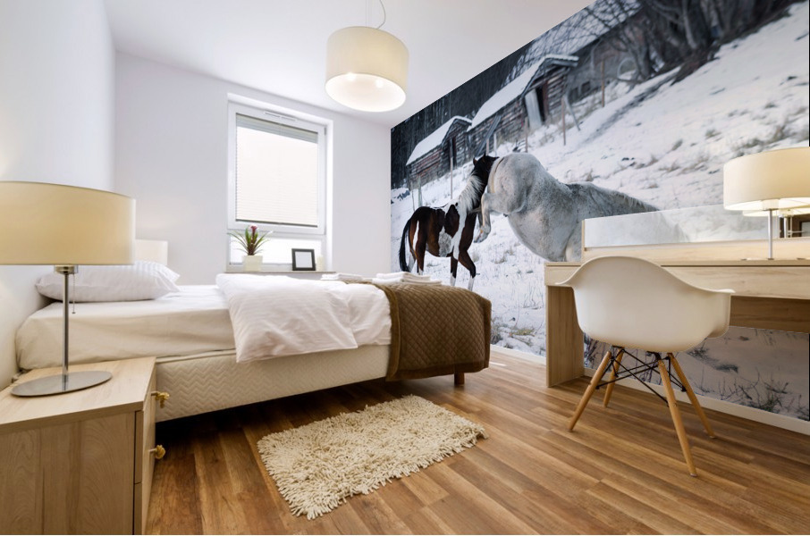 Horse Kicking Mural print